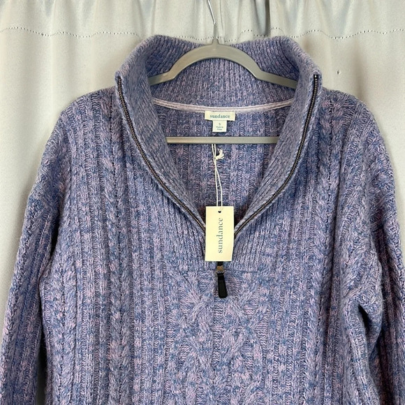 Sundance New Women’s Small Sycamore Periwinkle Half Zip Pullover Sweater - Picture 3 of 5